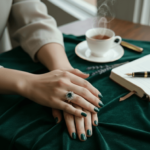 Gouden ring met diamant en saffier