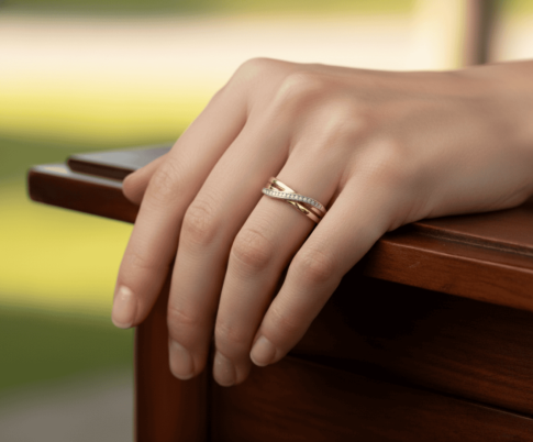 Bicolor Christian diamanten ring