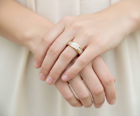 18 karaat bicolor ring met diamanten