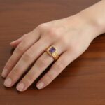 Geel gouden amethist ring