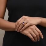 Geel gouden amethist ring