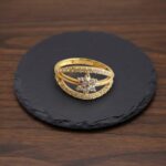 Gouden Christian ster zirkonia ring