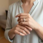 14 karaat wit gouden ring met diamanten