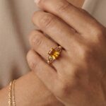 Geel gouden citrien ring