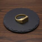 Gouden Christian zegelring met onyx