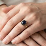 Geel gouden saffieren ring