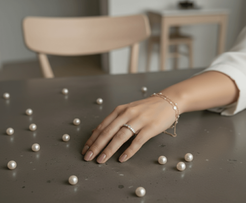 Wit gouden ring met diamanten