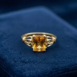 Geel gouden citrien ring