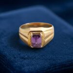 Geel gouden amethist ring