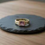 Geel gouden ring met amethist