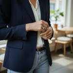 Gouden ring met diamant en saffier