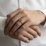 Tricolor gouden flexibele ring