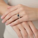 Bicolor saffier en diamanten ring