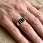 Gouden Christian zegelring met onyx