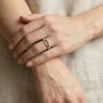 Gouden ring met saffier en diamant