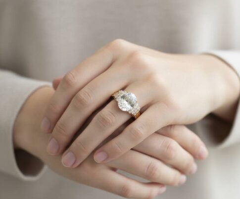 Geel gouden Christian ring met zirkonia