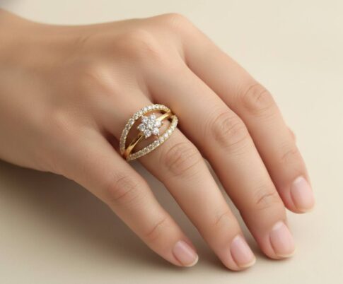 Gouden Christian ster zirkonia ring