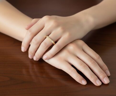 Geel gouden diamanten ring