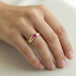 Geel gouden Christian ring met toermalijn