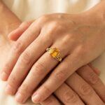 Geel gouden citrien ring