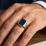 Gouden ring met lagensteen