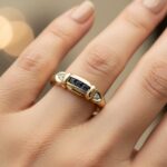 Ring met saffier en diamanten