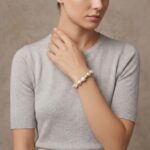 Parelarmband met zirkonia en barok parels