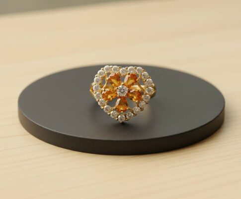 21 karaat ring met citrien