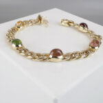 Gouden armband met amethist en toermalijn