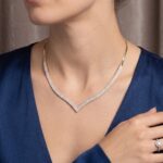Gouden collier met zirkonia