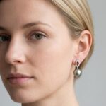 Gouden oorbellen met cultive parels en diamanten