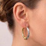 14 karaat gouden bicolor oorbellen