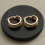 Christian 14 karaat bicolor gouden oorbellen