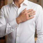 Bicolor gouden heren cachet ring