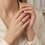 Rosé gouden ring met Marquis geslepen amethyst