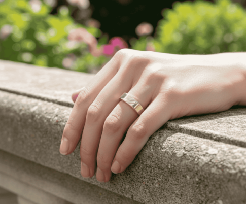 Tricolor gouden cachet ring