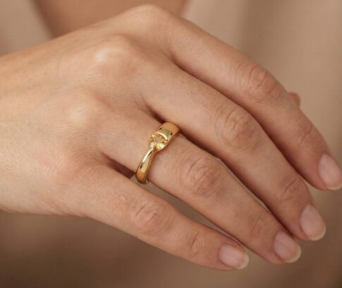 Gouden ring met citrien
