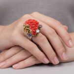 Zilveren ring met sponskoraal