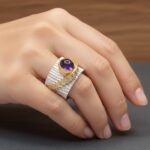 Zilveren amethist ring met zirkonia