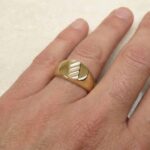 Gouden bicolor cachet ring
