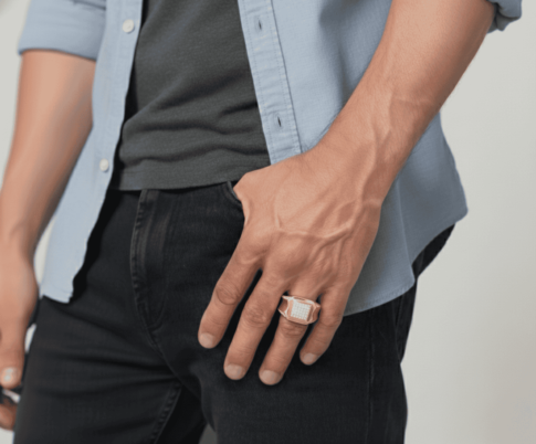 Geel gouden zirkonia cachet ring