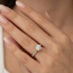 Rosé gouden solitaire ring met Swarovski zirconia