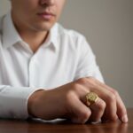 Gouden zegelring met paard gravure