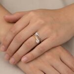 14 karaats bicolor gouden ring met zirkonia