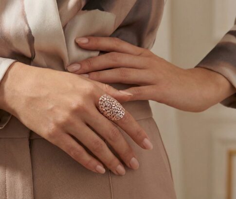 Zilveren rose ring met zirkonia