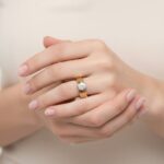 Geel gouden ring met zirkonia