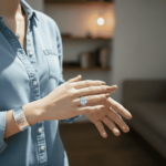 Wit gouden entourage ring met Swarovski zirconia