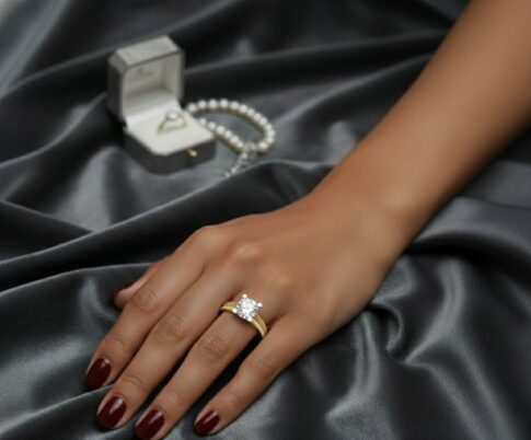 14 karaats gouden bicolor zirkonia ring