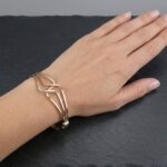 Tricolor Christian gouden slavenarmband