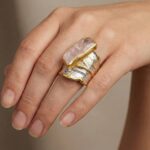 Zilveren ruwe rozenkwarts ring